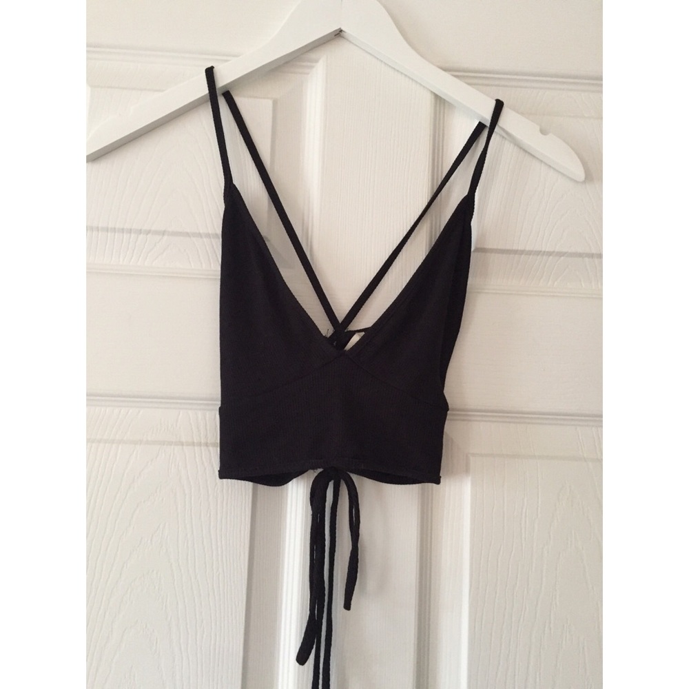 UO Black Tie Up Bralette